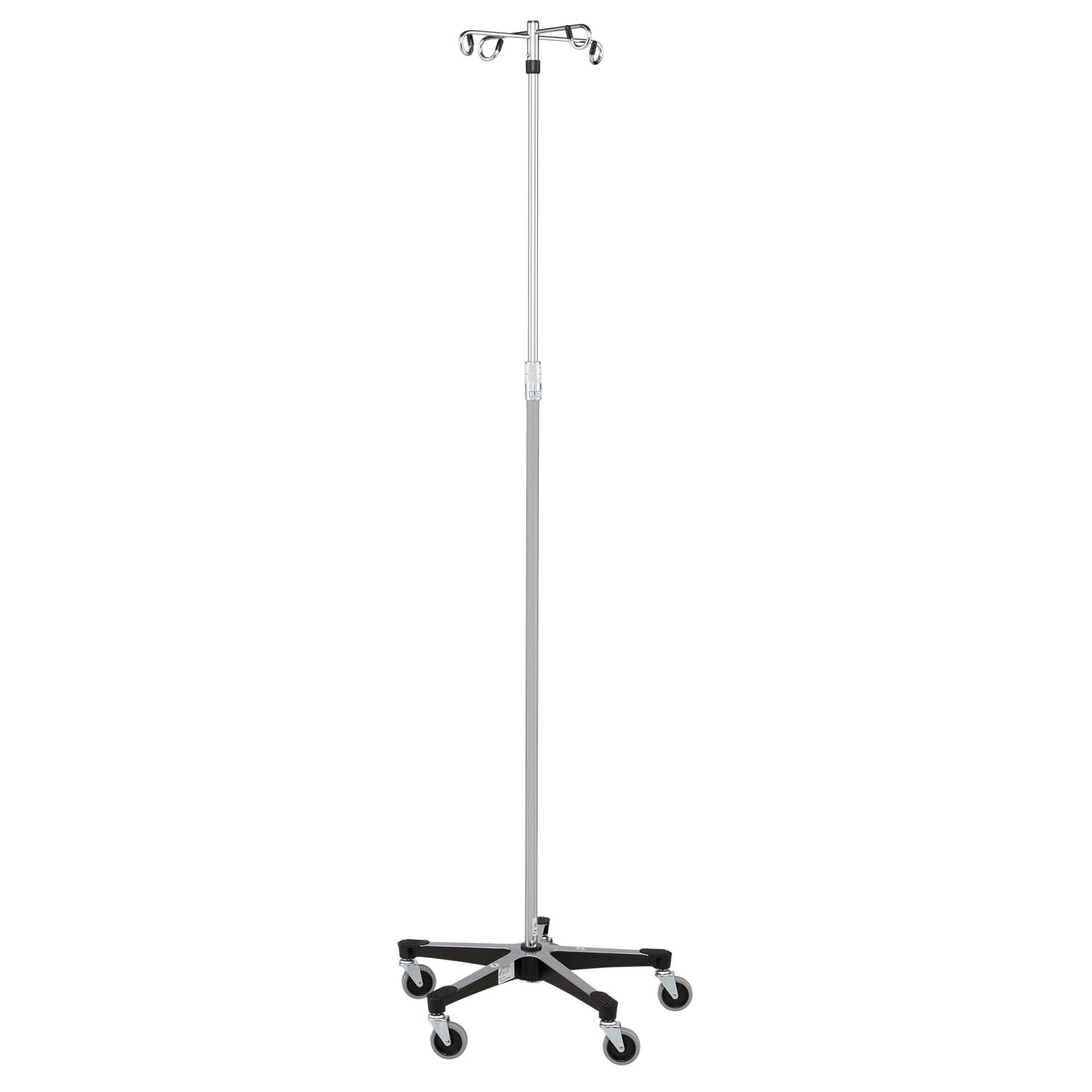 IV Stand, 4 Hook, 5 Leg Base On Casters (DROP SHIP ONLY)