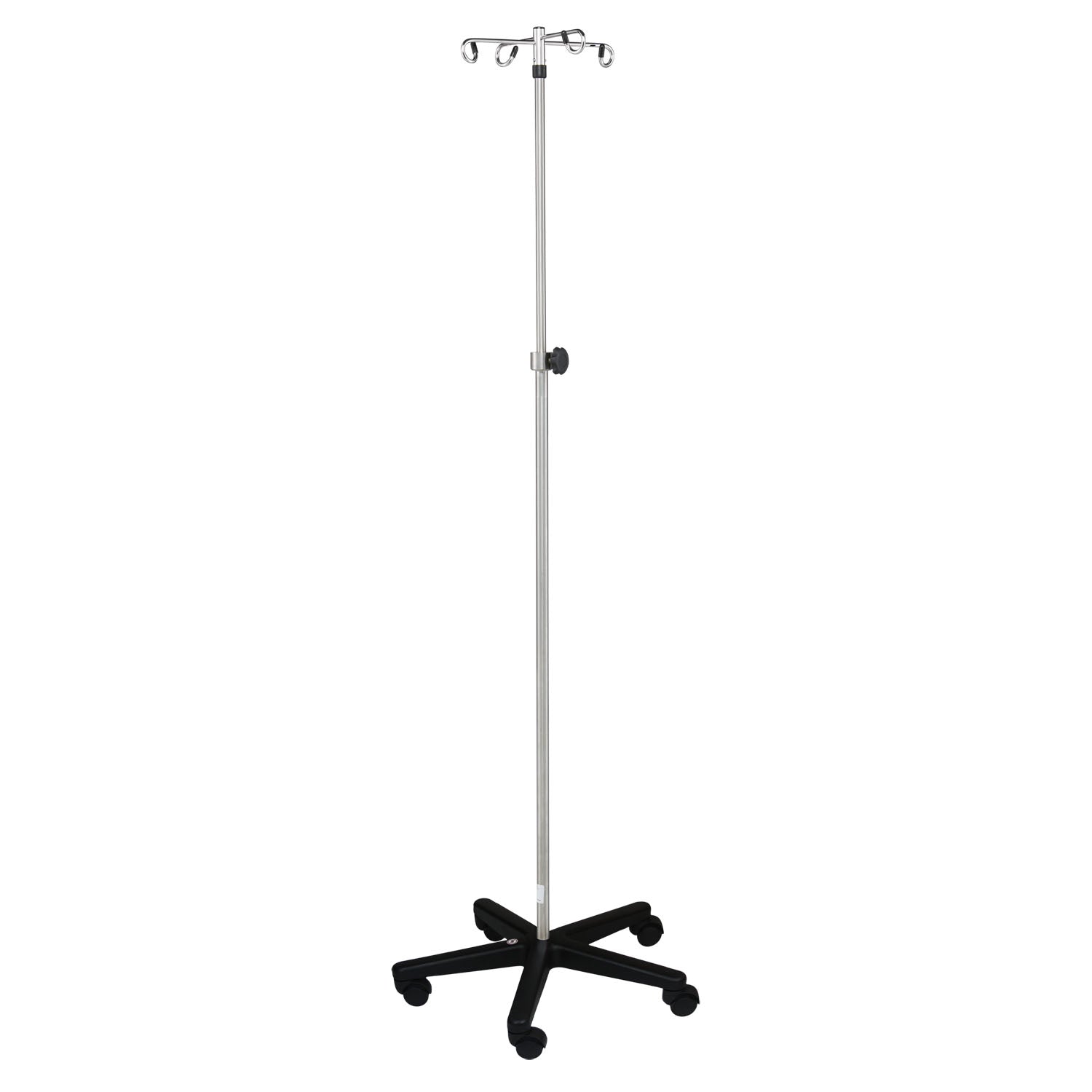 IV Stand, Washable Cart, 4 Hook Ram's Horn, 5 Leg Base On Unhooded Washable Casters (DROP SHIP ONLY)