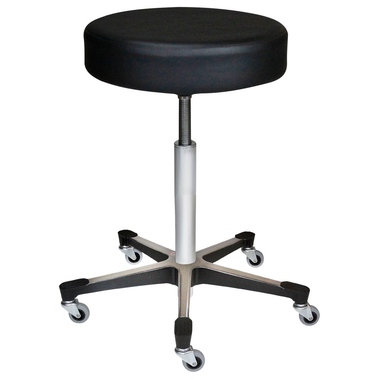 Exam Stool 1113, Black, (5) Leg, Aluminum Base, Backrest (DROP SHIP ONLY)