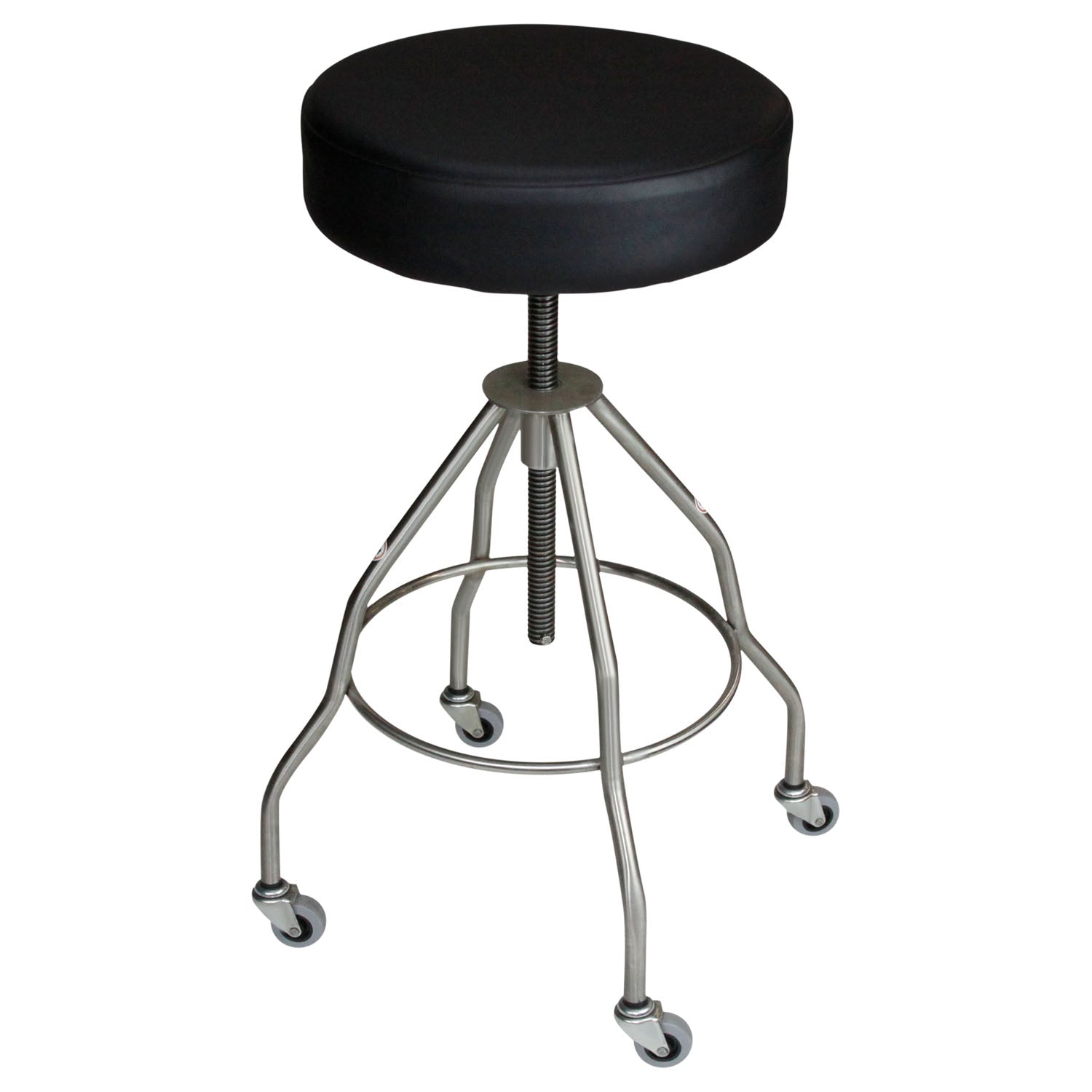 Passaic Revolving Stool, 15" Diameter, Upholstered Seat, Black, (4) Leg, (2") Casters (DROP SHIP ONLY)