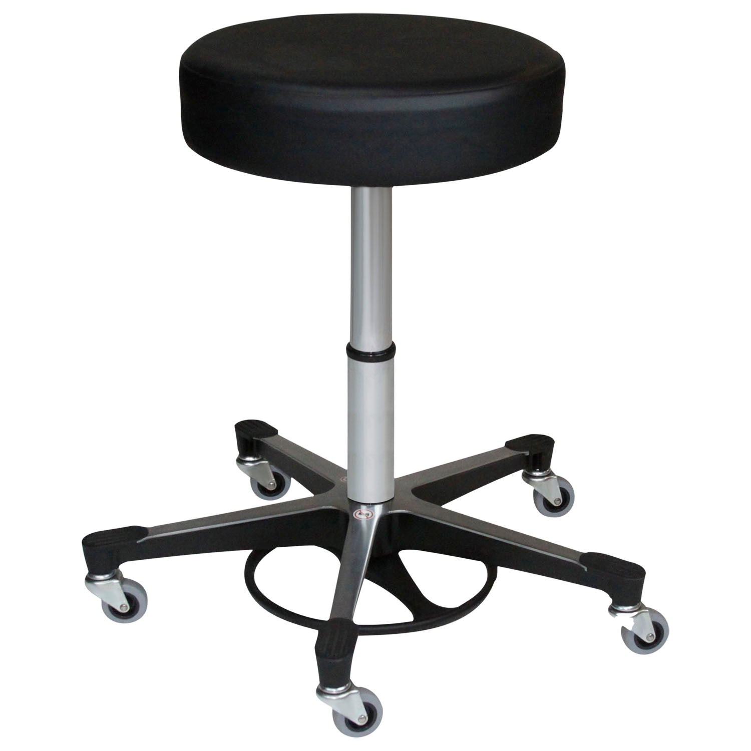 Foot Operated Pneumatic Exam Stool, Black, (5) Leg, Aluminum Base (DROP SHIP ONLY)