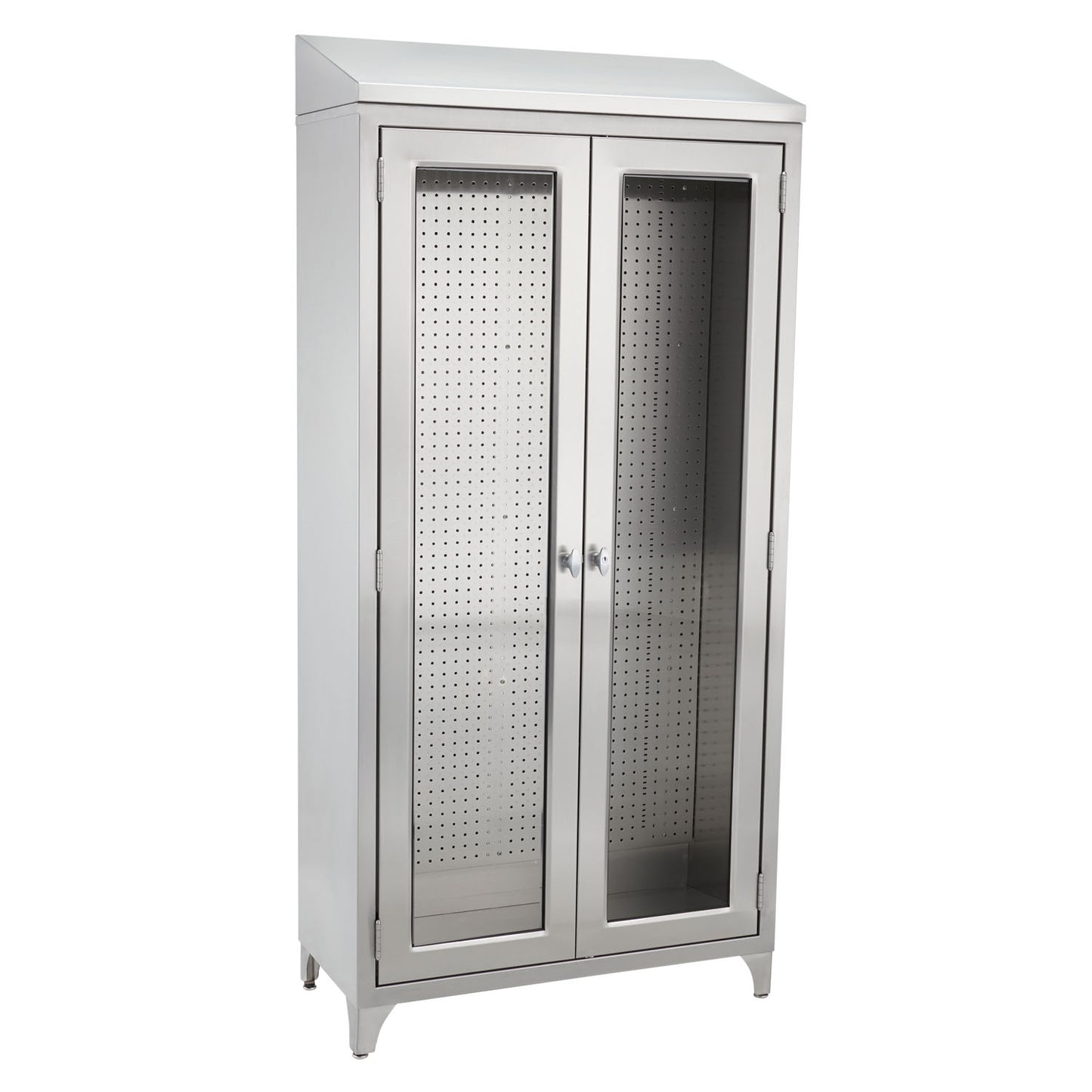 Walter Cabinet 47 5/8"W x 76"H x 16"D, Glides, Stainless Steel Pegboard (DROP SHIP ONLY)