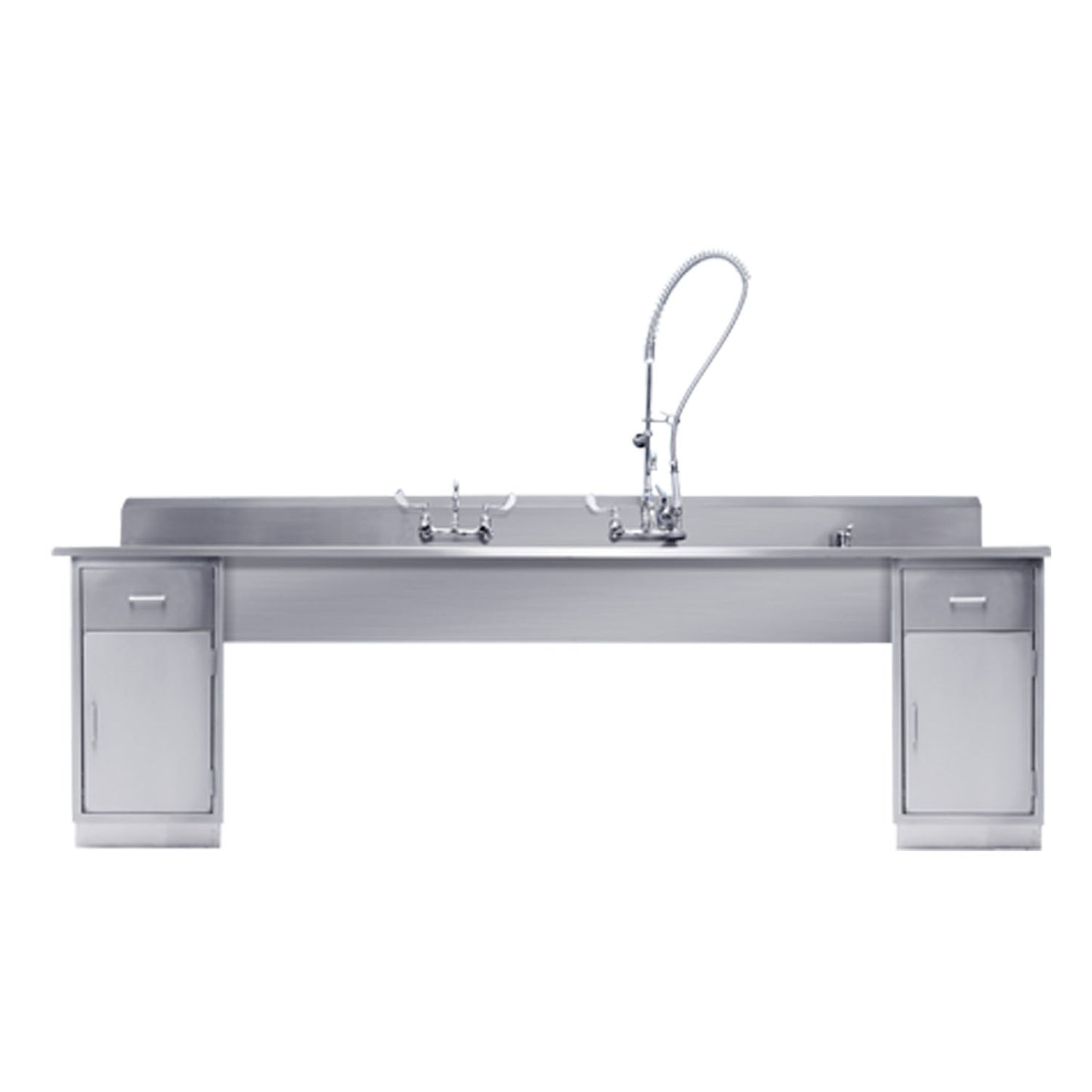 Decontamination Station 116"W x 26 1/2""D, (8") Backsplash, (3) 25"W x 18"H X 10"D Bowls, (1) Waste Lever Drain w/ Overflow, Marine Edge, Bowls Etched w/Gallon & Liter Measures (DROP SHIP ONLY)