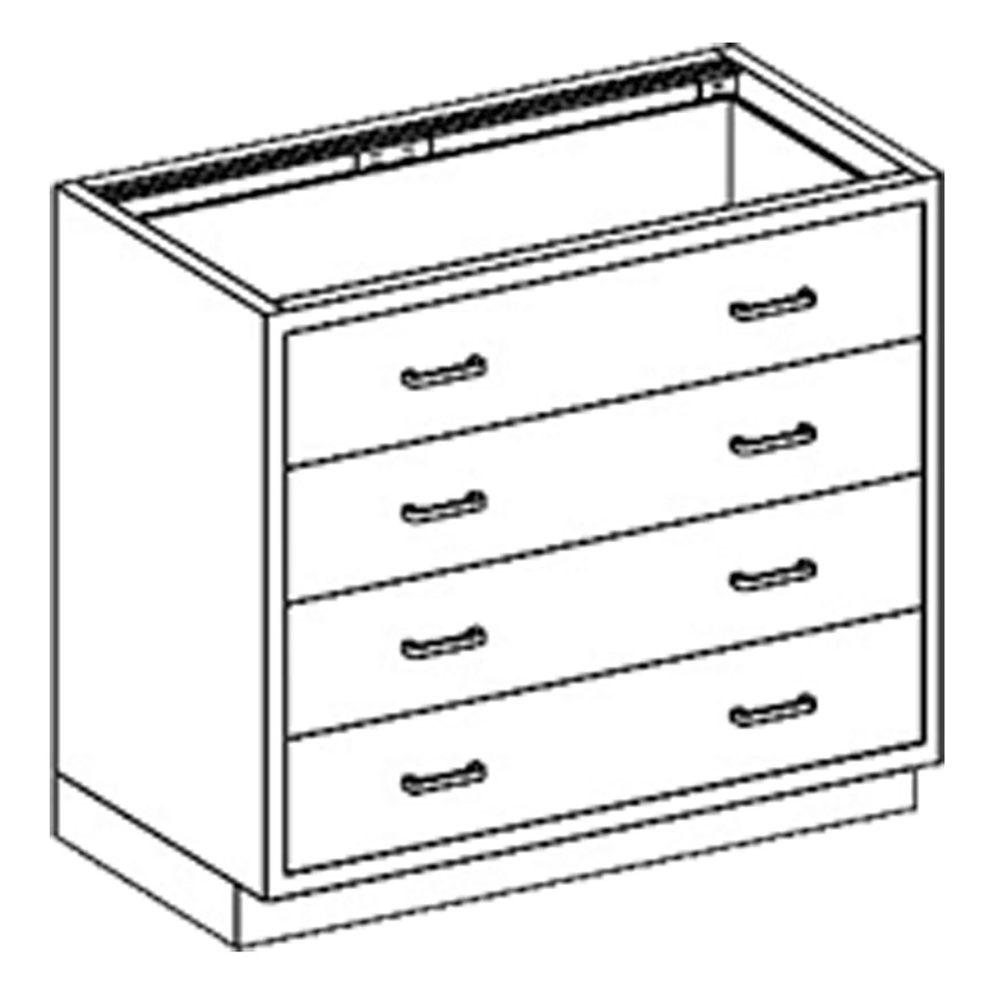 Base Cabinet 35"W x 35 3/4"H x 22"D, (4) 1/4-1 Drawers (DROP SHIP ONLY)