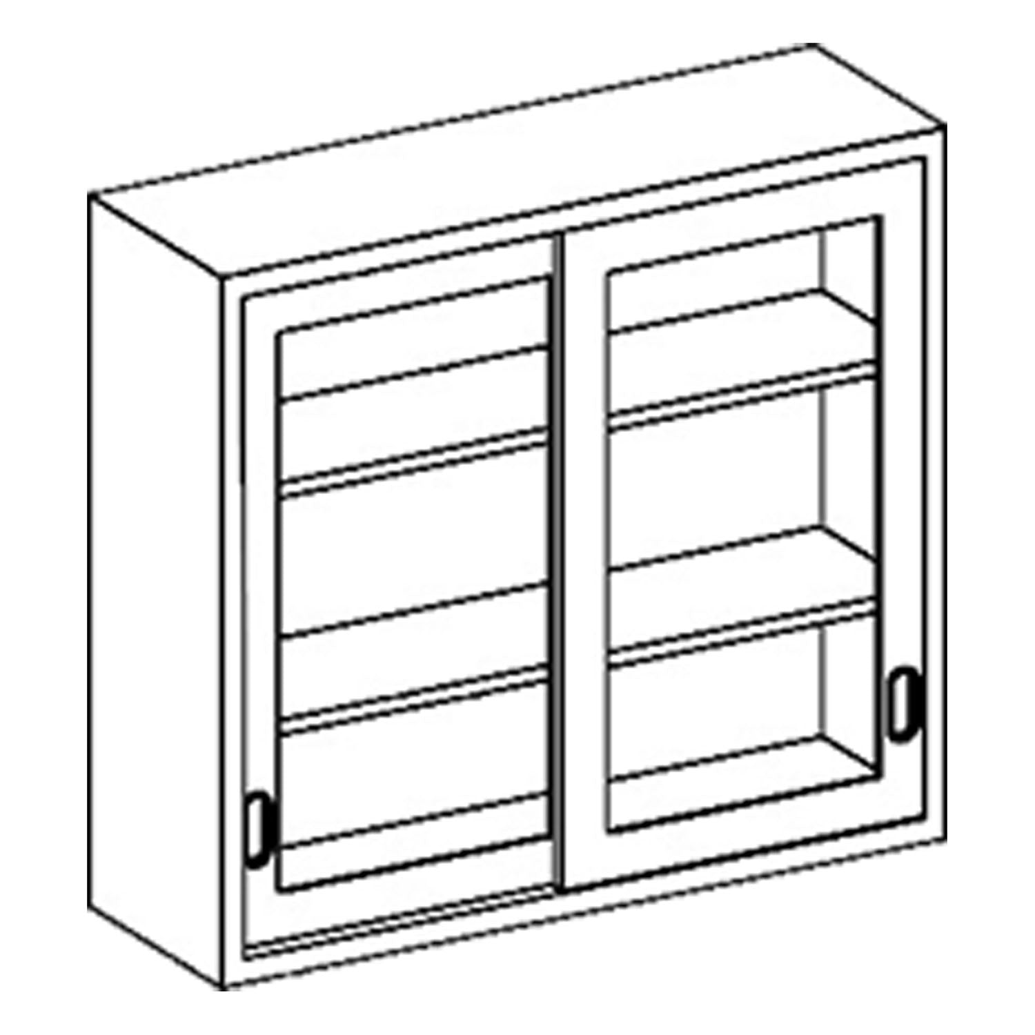 Wall Cabinet 35"W x 30"H x 13"D, (2) Stainless Steel Adjustable Shelves, Sliding Glass Door (DROP SHIP ONLY)