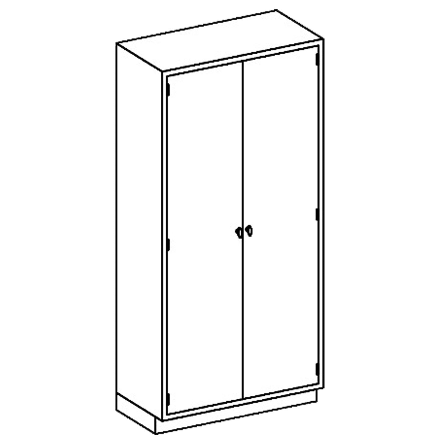 High Cabinet 35"W x 84"H x 18"D, (5) Stainless Steel Adjustable Shelves, (1) Hinge Solid Door (DROP SHIP ONLY)