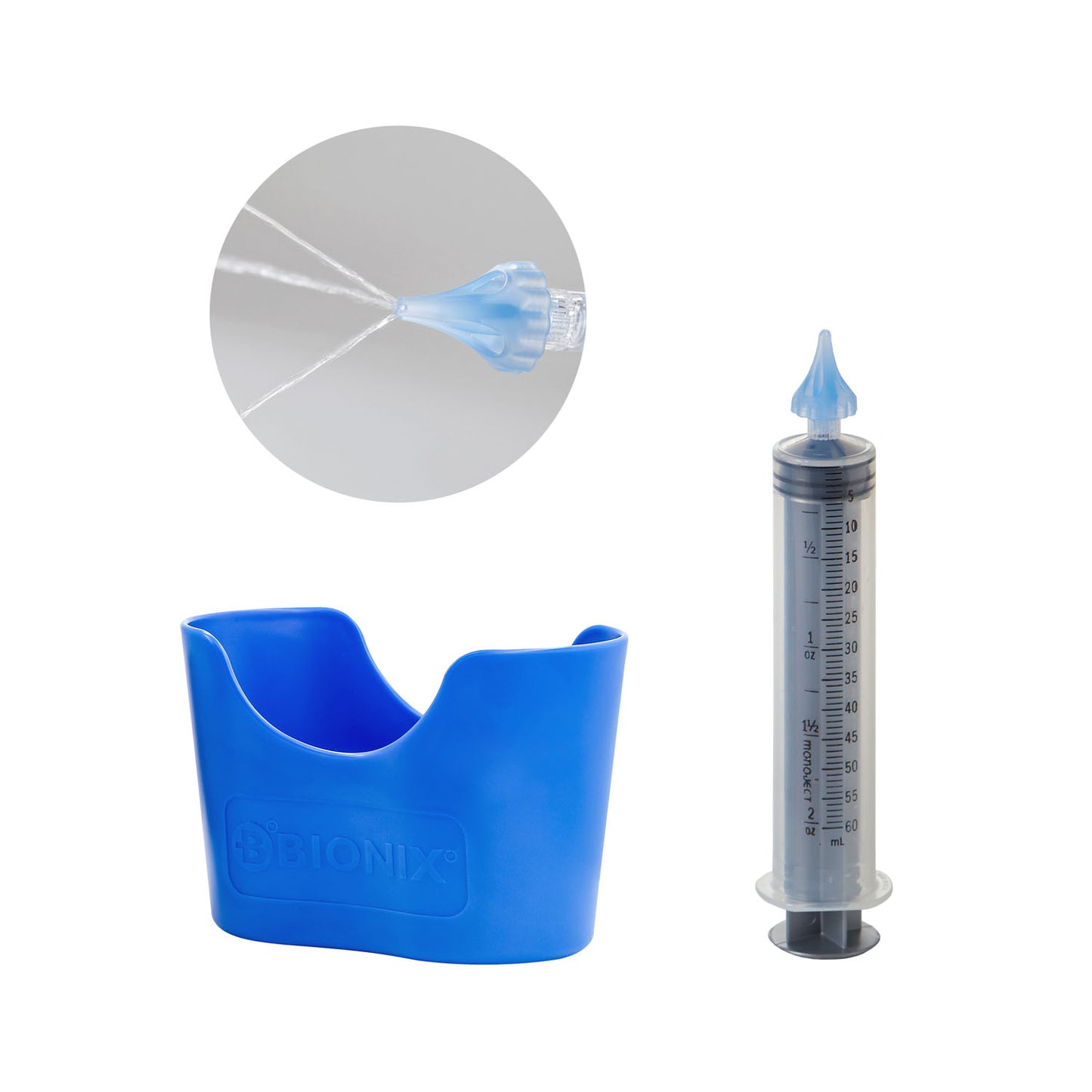 Ear Irrigation, Syringe Kit, Includes: (5) OtoClear Tips, (1) 60cc Luer Lock Syringe, (1) Ear Basin (US Only) Products cannot be sold on Amazon.com, through fulfillment on Amazon.com, or to any other vendor who intends to sell on Amazon.com or any 3rd party site