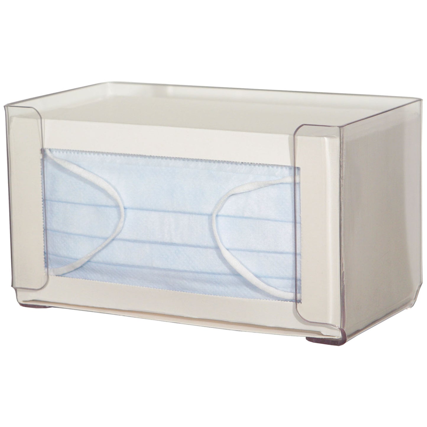 Face Mask Dispenser, Earloop Style, Holds One Box of Earloop Style Face Masks, Keyholes For Wall Mounting, Clear PETG Plastic, 7 11/16 W x 4 5/16 H x 4_"D (Made in USA)