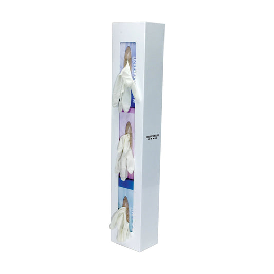 Glove Box Dispenser, Triple, Space Saver, Holds Three Boxes of Gloves (End-to-End), Two-Way Keyholes For Vertical or Horizontal Wall Mounting, White Powder Coated Steel, 5_"W x 30 1/16"H x 3 15/16"D (Made in USA)