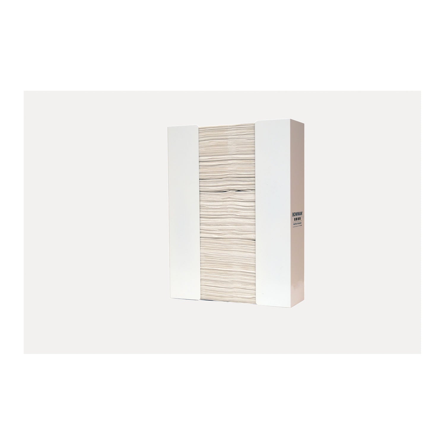 Towel Dispenser, Tall, Holds C-Fold or Z-Fold Towels, Keyholes For Wall Mounting, White Powder Coated Steel, 11_"W x 15_"H x 3_"D