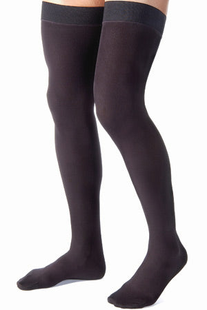 Compression Hose, Thigh High, 15-20 mmHG, Closed Toe, Black, Small (Continental US Only)