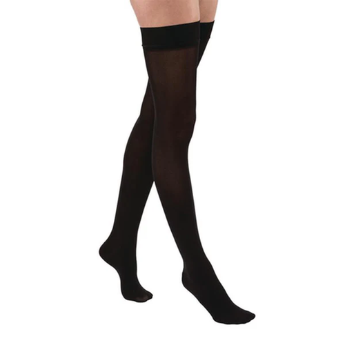 Compression Stocking, Thigh Relief, 30-40mmhg, Closed Toe, Silicone Band, Medium, Black, 1/pr (Continental US Only)