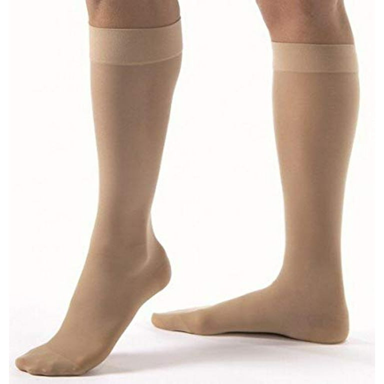 Compression Stocking, Knee High, 30-40 mmHG, Closed Toe, Natural, Large (Continental US Only)