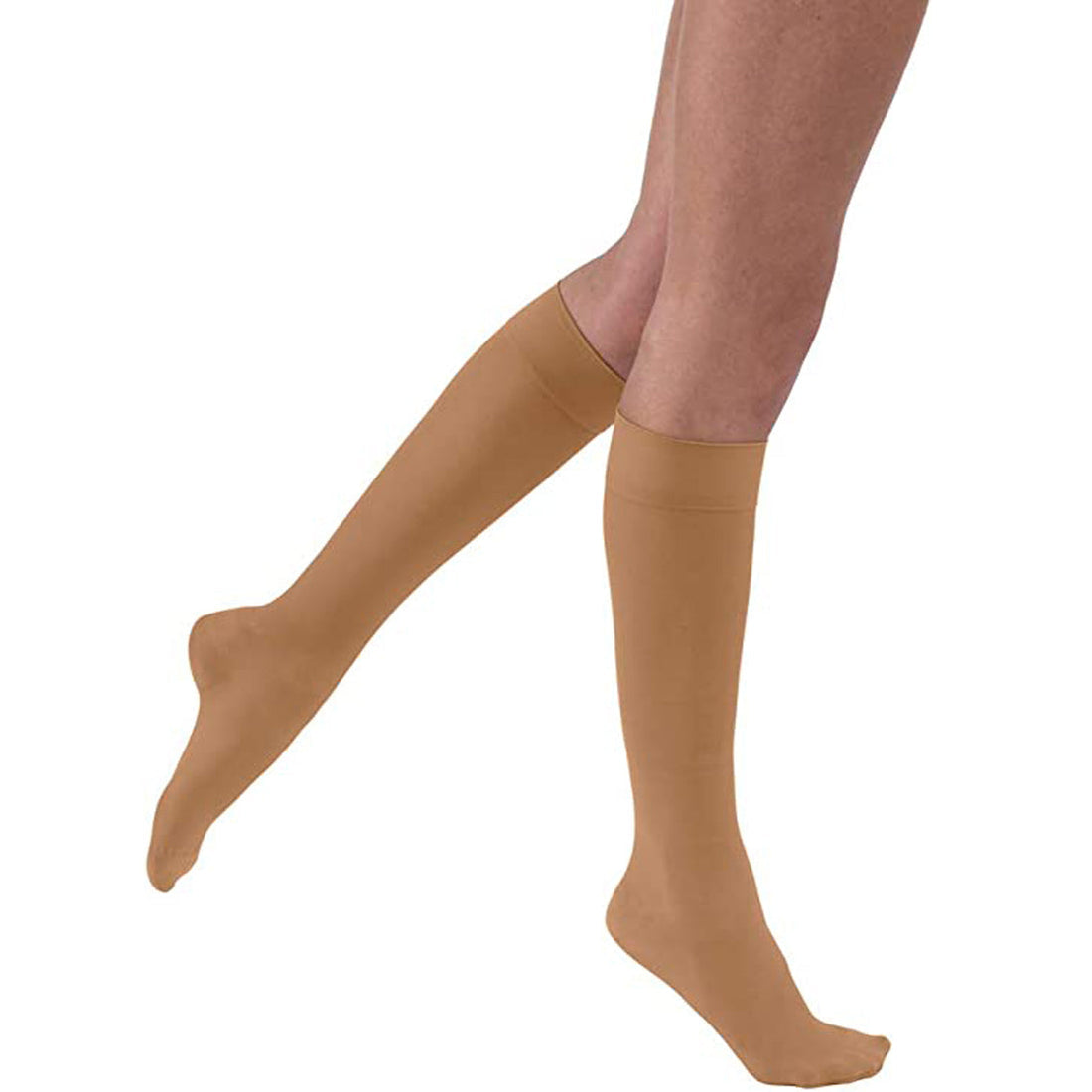 Compression Stocking, Thigh High, 15-20 mmHG, Closed Toe, Sun Bronze, Small (Continental US Only)