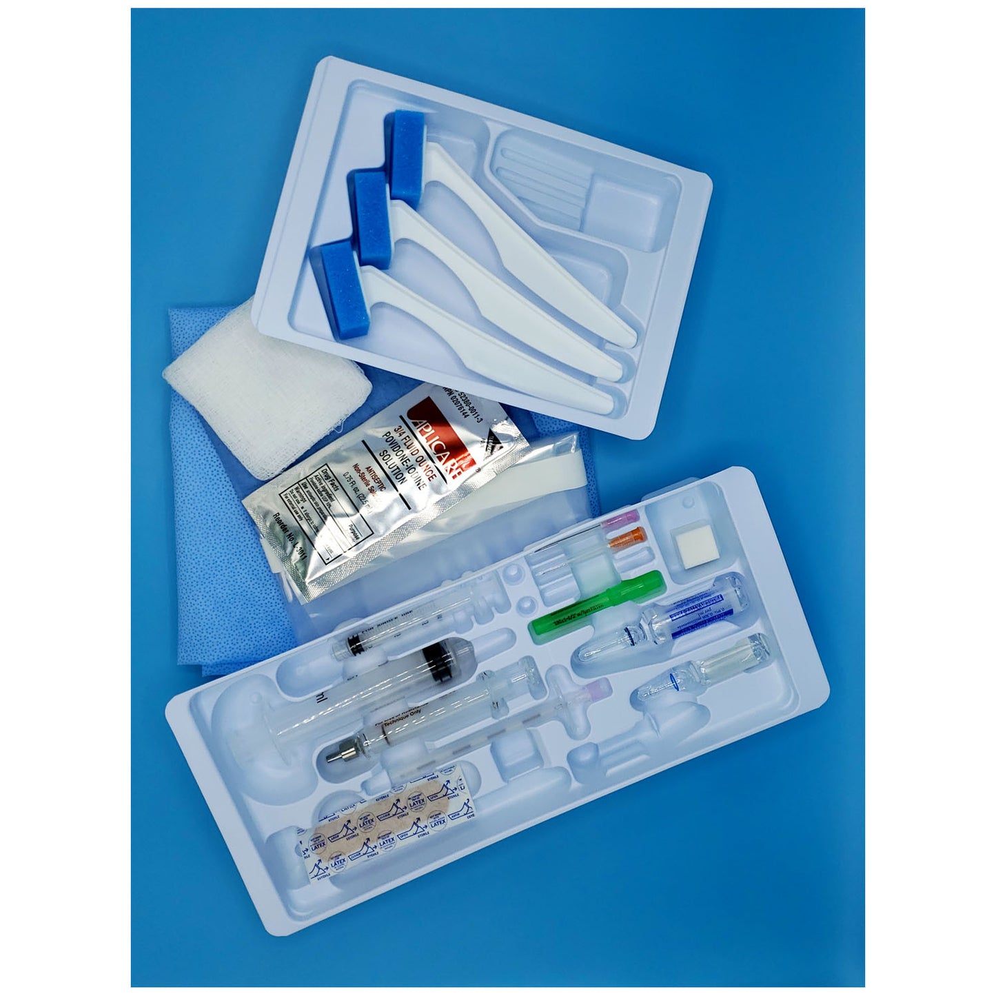 Single Shot Epidural Tray, 18G x 3_" Tuohy Epidural Needle, Wings, 5cc Glass LOR Metal Luer Slip Syringe, & 10mL 0.9% Sodium Chloride, Sterile, 10/cs (Rx) (US Only) (Item is Non-Returnable & Non-Refundable)
