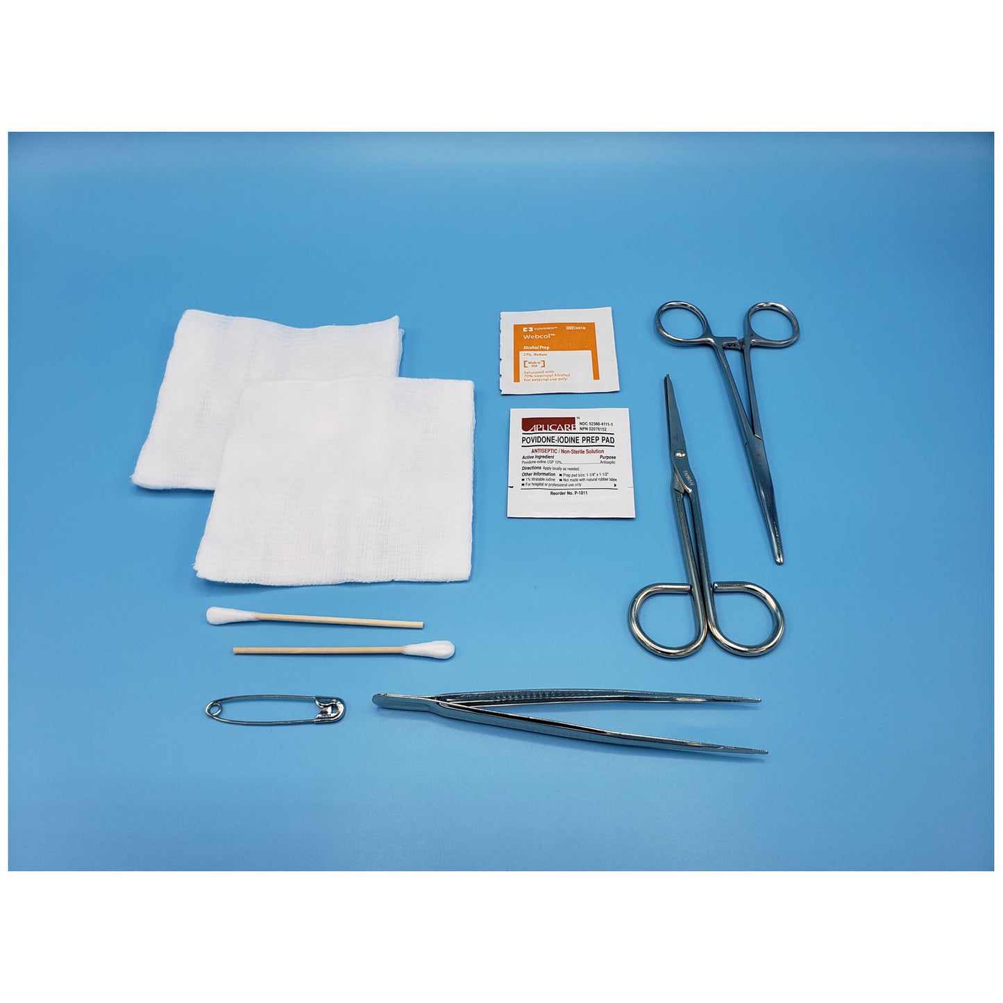 General Purpose Tray, Kelly Hemostat (straight) & Sharp/ Blunt Scissors, Sterile, 20/cs (US Only)