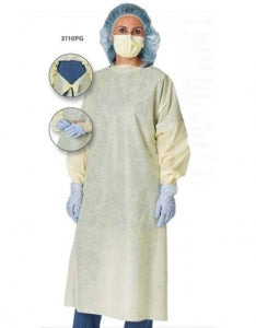 Protective Gown, Medium Weight, Over-the-Head, Yellow, Universal, 10/pk, 10 pk/cs (Continental US Only) (On Vendor Allocation - Availibility May Be Limited)