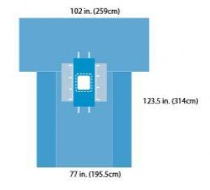 Major Abdominal Surgical Drape with Pouches, 77" x 122", Sterile, 12/cs (Continental US Only)