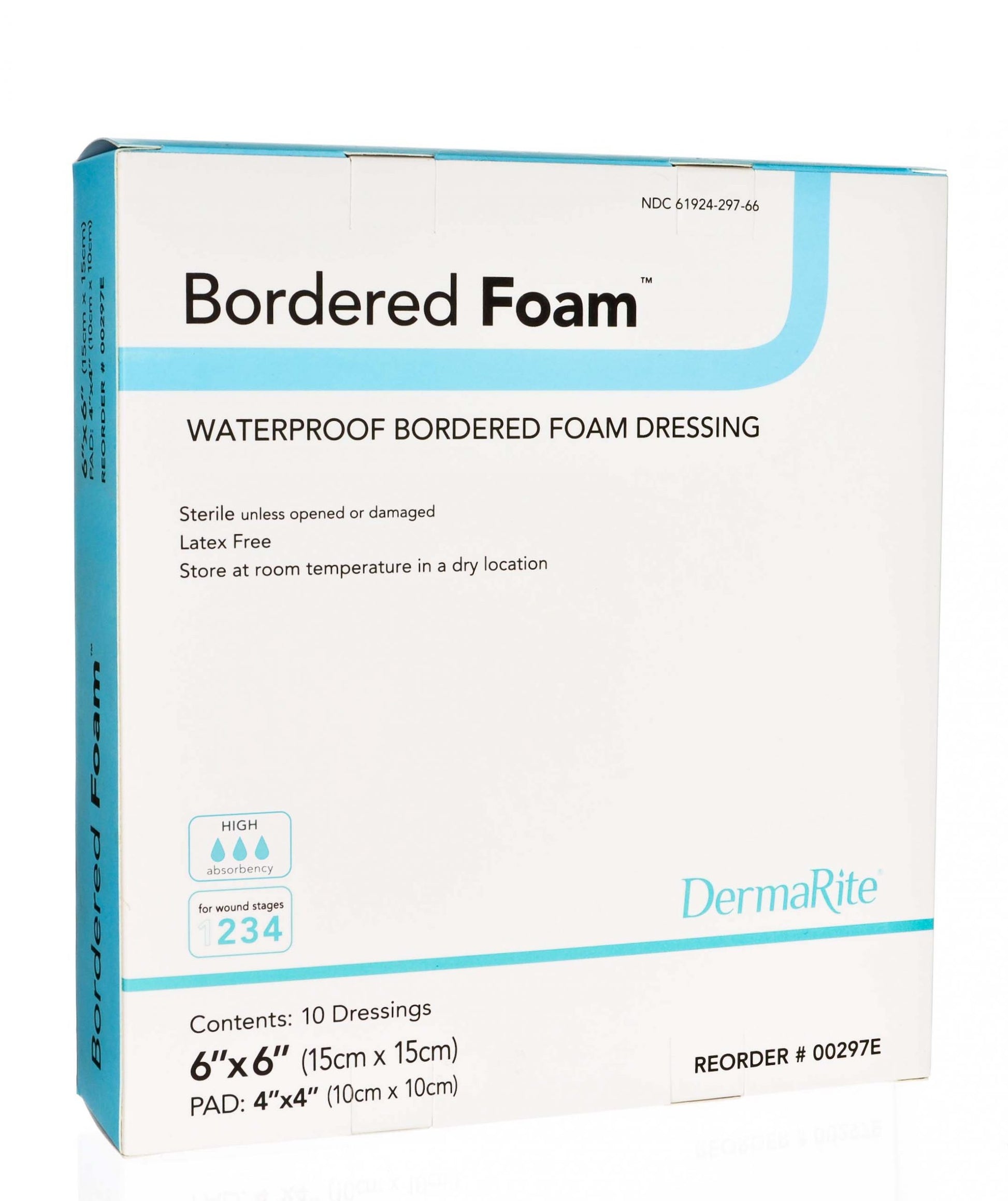 Wound Dressing, Waterproof 6" x 6", 10/bx