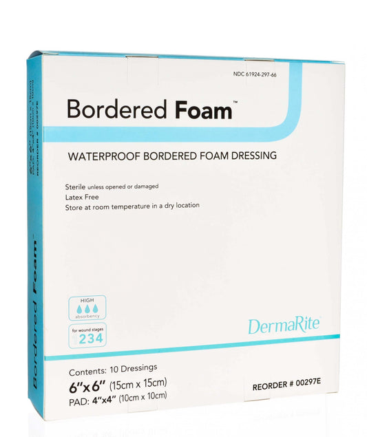 Wound Dressing, Waterproof 6" x 6", 10/bx