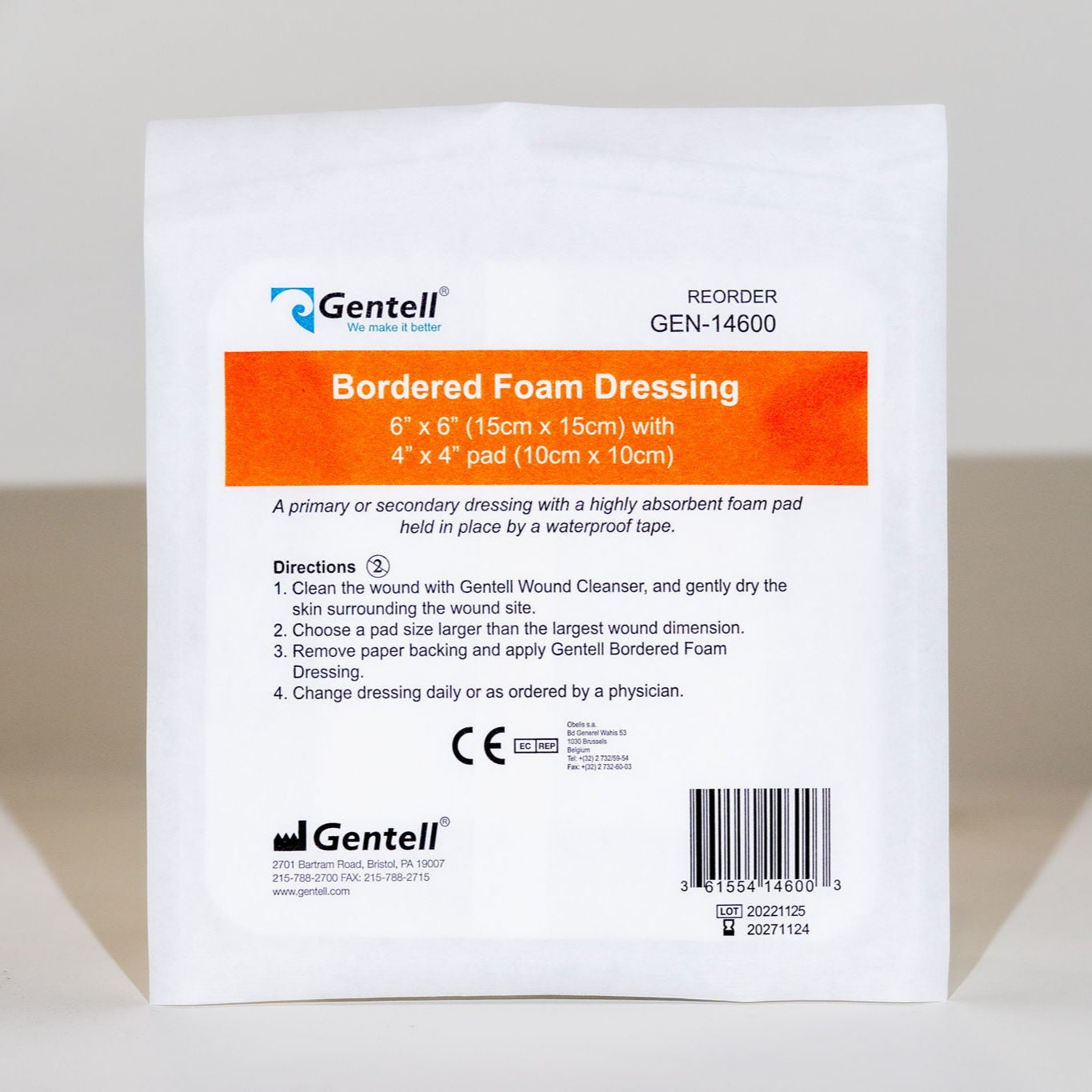 Bordered Foam, 6" x 6", Dressing, 50/cs