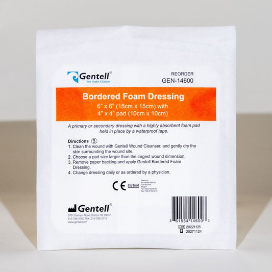 Bordered Foam, 6" x 6", Dressing, 50/cs