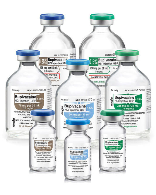 Bupivacaine HCl Injection, USP 0.5% MDV 250mg/ 50ml, 25 vials/pk (Rx) (US Only, Excluding IN and ND) (Product is Non-Returnable)