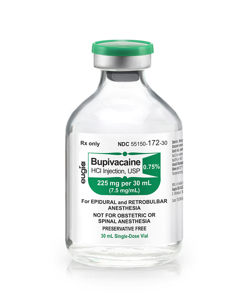 Bupivacaine HCl Injection, USP 0.75% SDV 225mg/ 30ml, 25 vials/pk (Rx) (US Only, Excluding IN and ND) (Product is Non-Returnable)