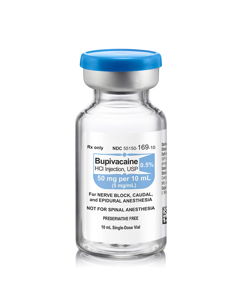 Bupivacaine HCl Injection, USP 0.5% SDV 50mg/ 10ml, 25 vials/pk (Rx) (US Only, Excluding IN and ND) (Product is Non-Returnable