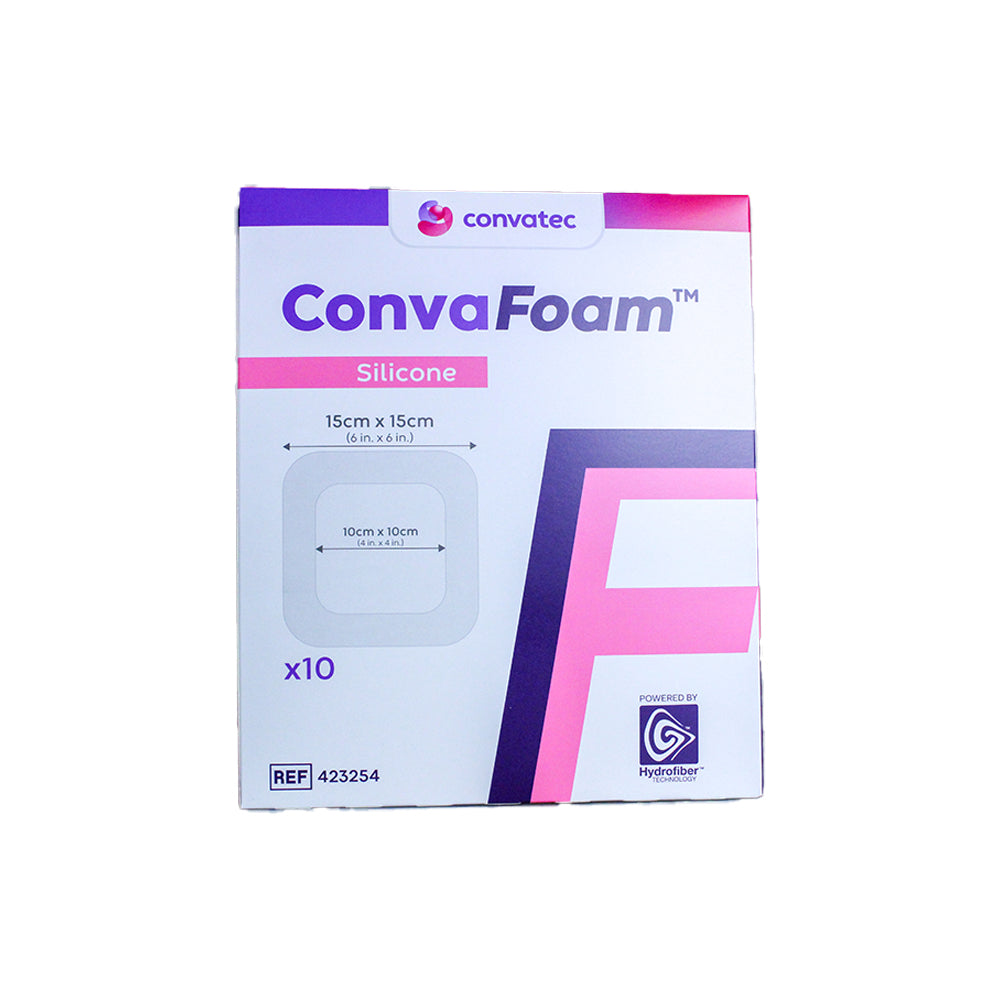 Adhesive Silicone Hydrofiber Foam Dressing, 6" x 6", 10/bx (15x15cm) (Continental US Only)