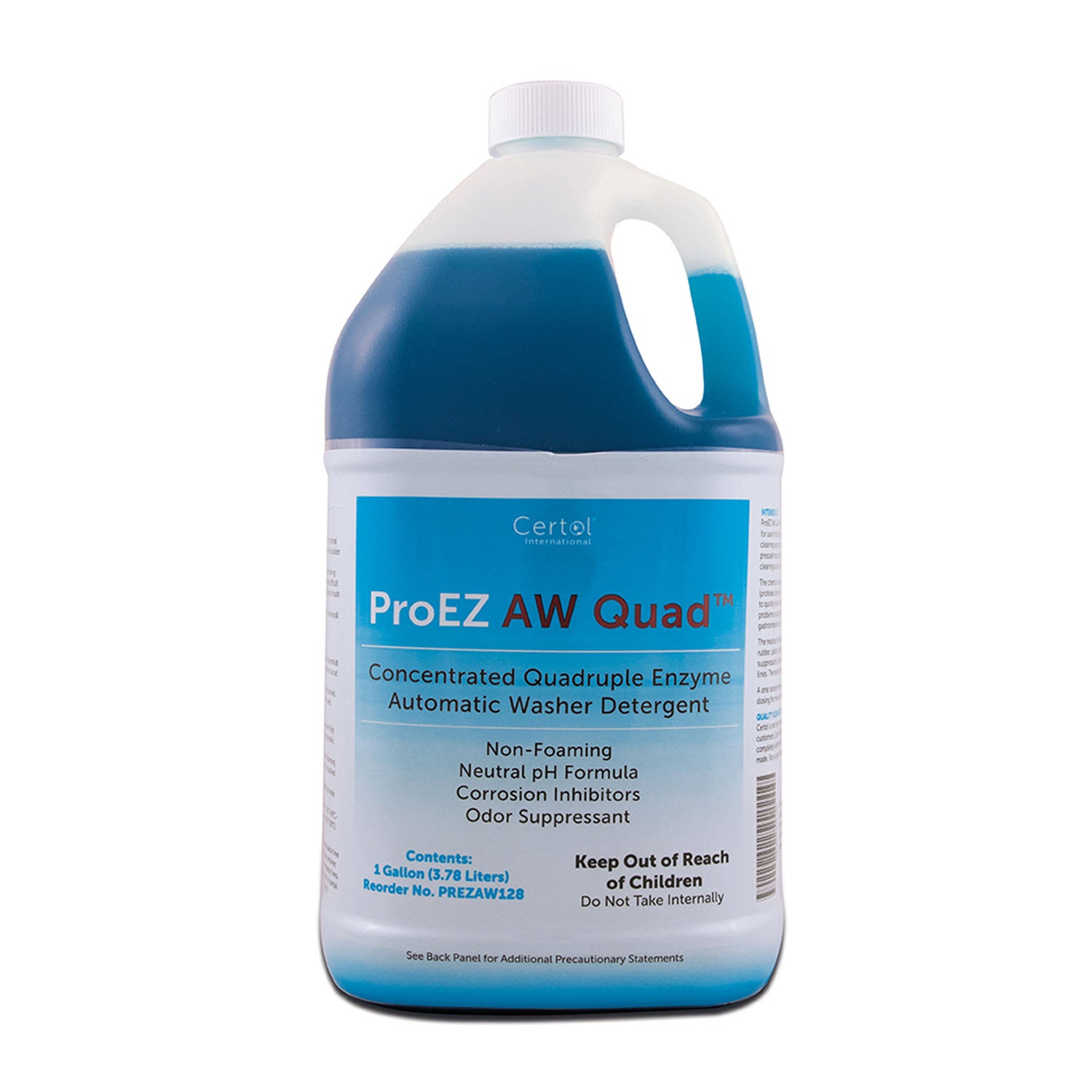 ProEZ AW Quad Concentrated Quadruple Enzyme Detergent, 1 Gallon Bottle, 1 oz Pump, 4/cs