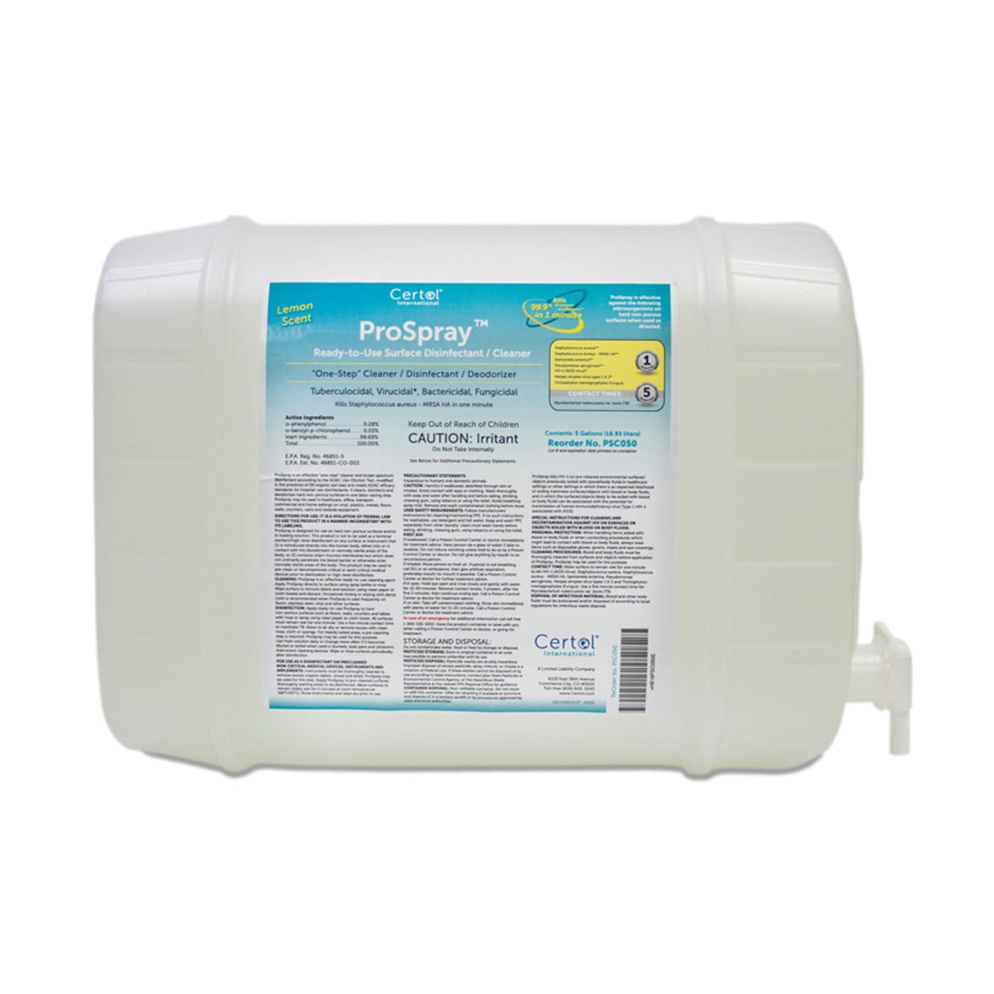 Ready-to-use Disinfectant/ Cleaner Refill, 5 Gallon, 1/cs (US Only)