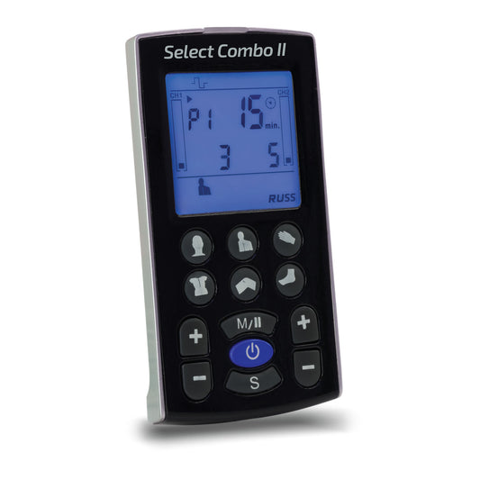 Select Combo II Pain Relief System, Full Kit Includes the Following: 4 Pack of InTENSity Electrodes, Pair of Lead Wires, Lithium Ion Battery, Wall/USB Charger, Belt Clip, Instruction Manual, Qucik Start Guide, and Carrying Case, Basic Assembly Required, 1 Year Warranty