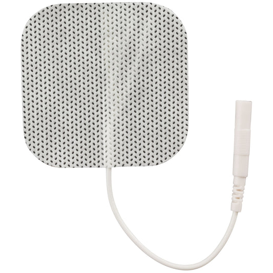 Electrode, 2" x 2" Square, White Cloth, Latex Free, 4/pk
