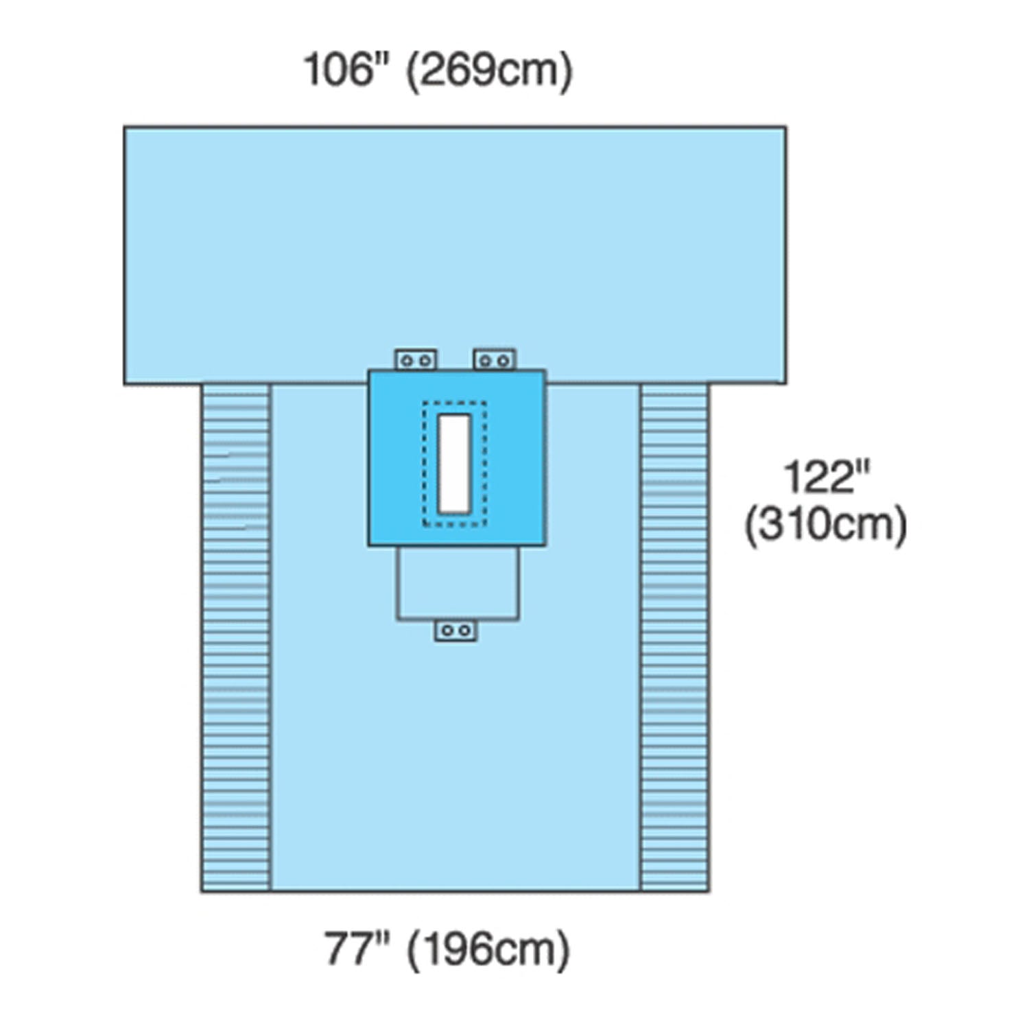 Laparotomy Pack, Includes: Absorbent Towel, 44 x 90 Outer Wrap/Reinforced Poly Table Cover with 24 x 90 Reinforcement, 10/cs (Continental US Only)