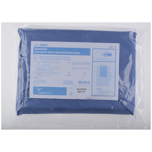 Drape Sheet, Fan-Folded, Three-Quarter, 56 x 77 with 25 x 42 Absorbent Reinforcement, 20/cs (Continental US Only)
