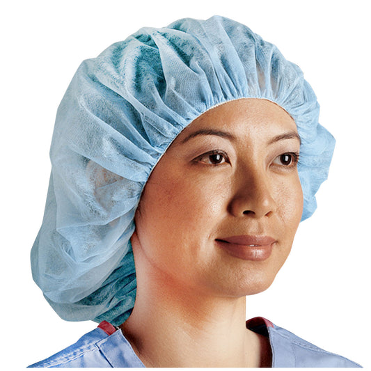 Premium Heavy-Weight Bouffant Cap, Large, 24, Blue, 75/bx 10 bx/cs (Continental US Only) (On Vendor Allocation - Availibility May Be Limited)
