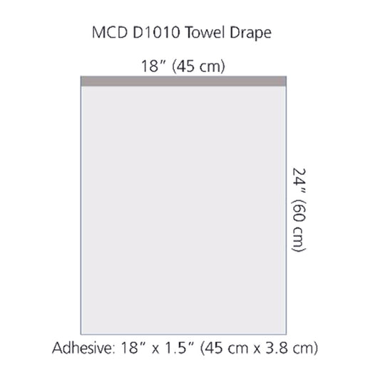Towel Drape, with Adhesive, 18 x 23,  Sterile, 10/cs (Continental US Only)
