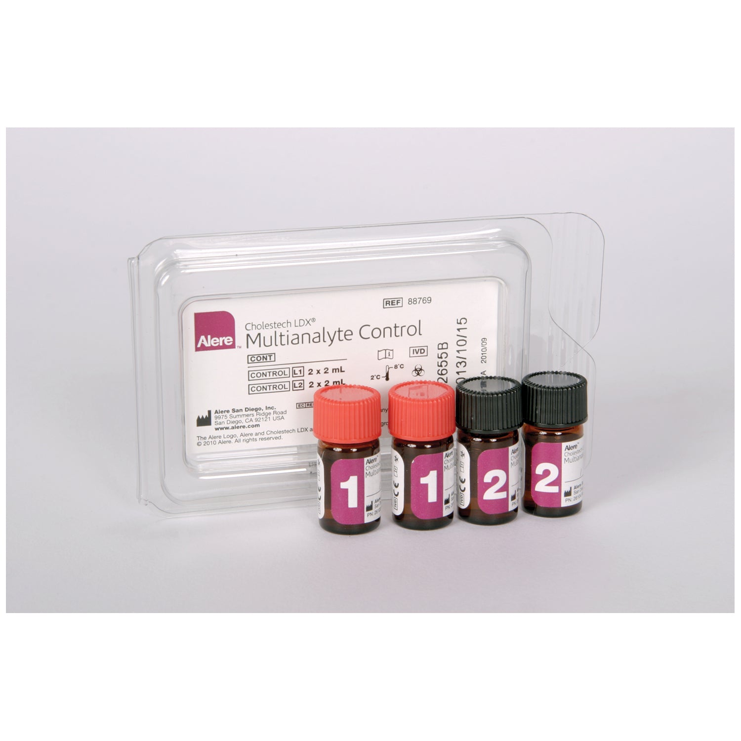 Multianalyte Controls, Lipid/ Glucose/ ALT/ AST, Level 1 & 2 Set of 2, 2mL (Continental US+HI Only) (DROP SHIP ONLY) (For Authorized Dealers Only) (Short-Dated, Minimum Expiry Lead is 60 days; Non-Returnable)) (Ships on ice)