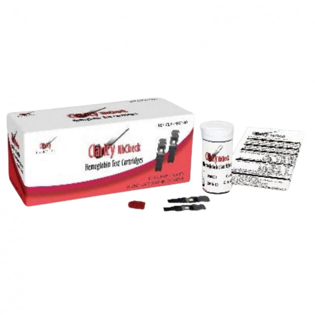 Clarity HB Check Hemoglobin Meter Starter Kit, 1 Box of 100 Test Cartridges, 1/bx