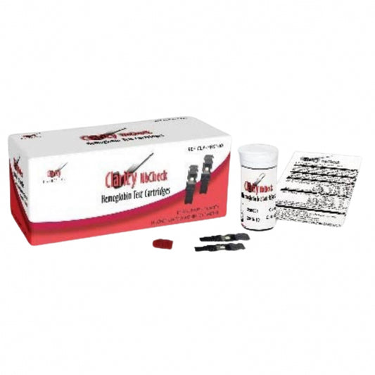 Clarity HB Check Hemoglobin Meter Starter Kit, 1 Box of 100 Test Cartridges, 1/bx
