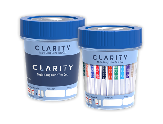 Drug Test Cup, CLIA Waived, 14 Panel, COC300,THC,OPI2000,BZO,mAMP1000,TCA,OXY,BUP,BAR,MTD,AMP1000,MDMA,PCP,PPX300, 25/bx