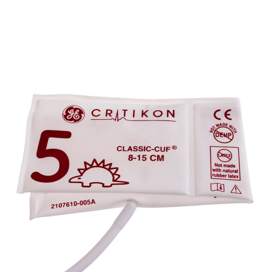Cuff, Neonatal #5, 1-Tube, Male Slip, White, 8-15cm, 20/bx (Continental US Only)