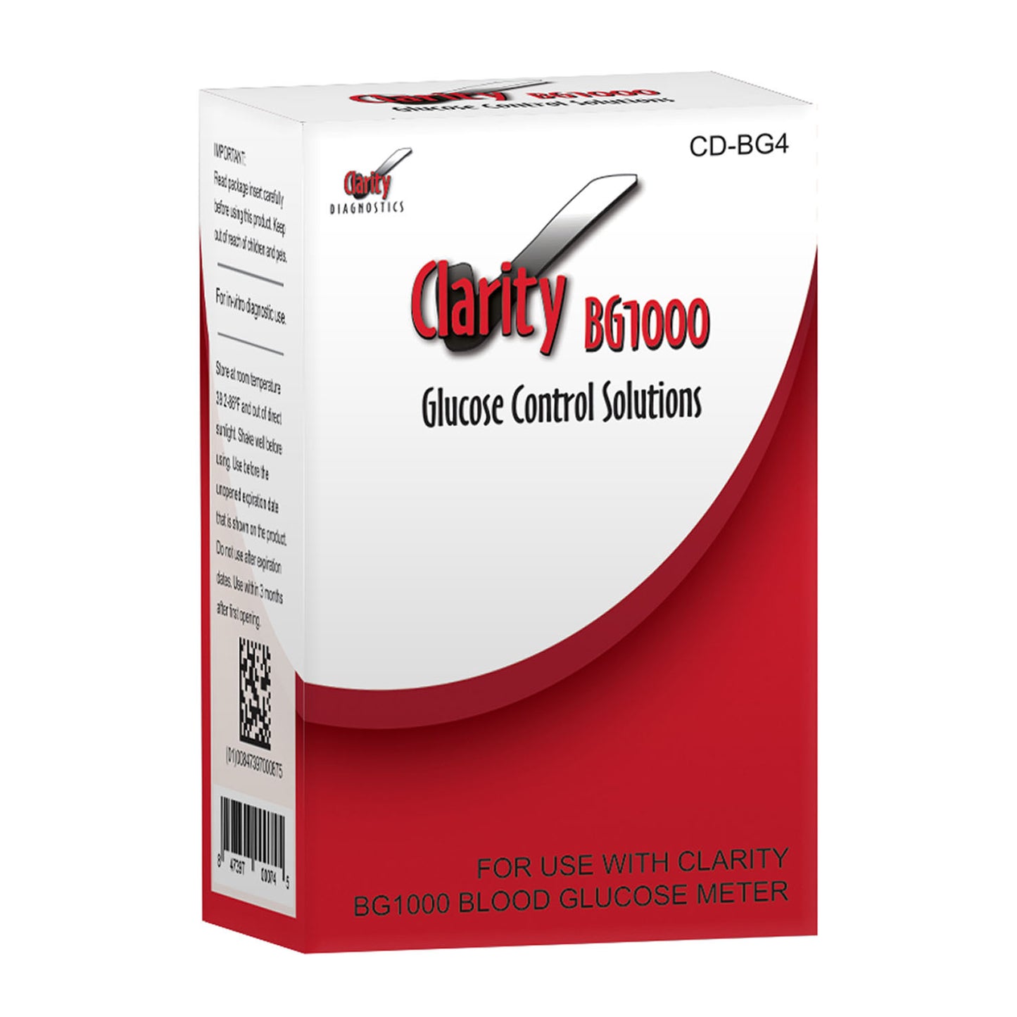 Clarity BG1000 Glucose Controls Set, (1) Vial of Normal, (1) Vial of High Controls, 1/bx 