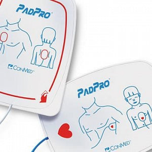 Electrode, Adult, Radiotransparent Pads, Sterile Packaging, 6" x 4.25", 48" Leadwire, 1 pair/pouch, 10 pouches/cs