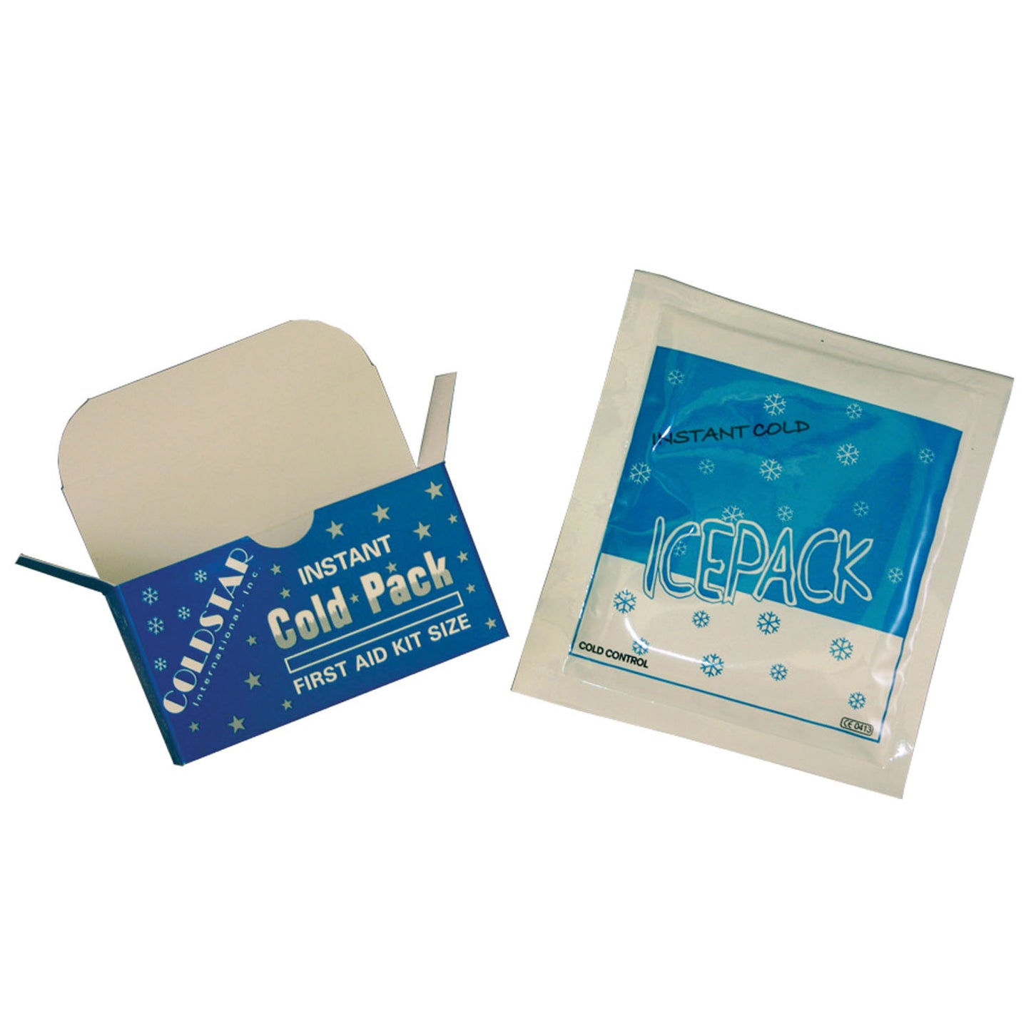 Cold Pack, Instant, Non-Insulated, 5" x 5 _", First Aid Kit Size, Disposable, 50/cs (108 cs/plt) (Individually boxed) (Made in the USA) (TAA Compliant)