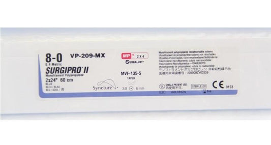Suture, Taper Point, Size 7-0, Blue, 2x30", Needle MV-175-8, 3/8 Circle, 1 dz/bx (Continental US Only)