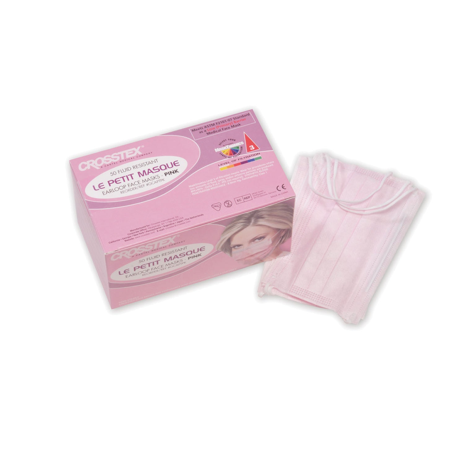 ASTM LEVEL 1 Le Petit Masque, Pink, 50/bx, 10 bx/cs