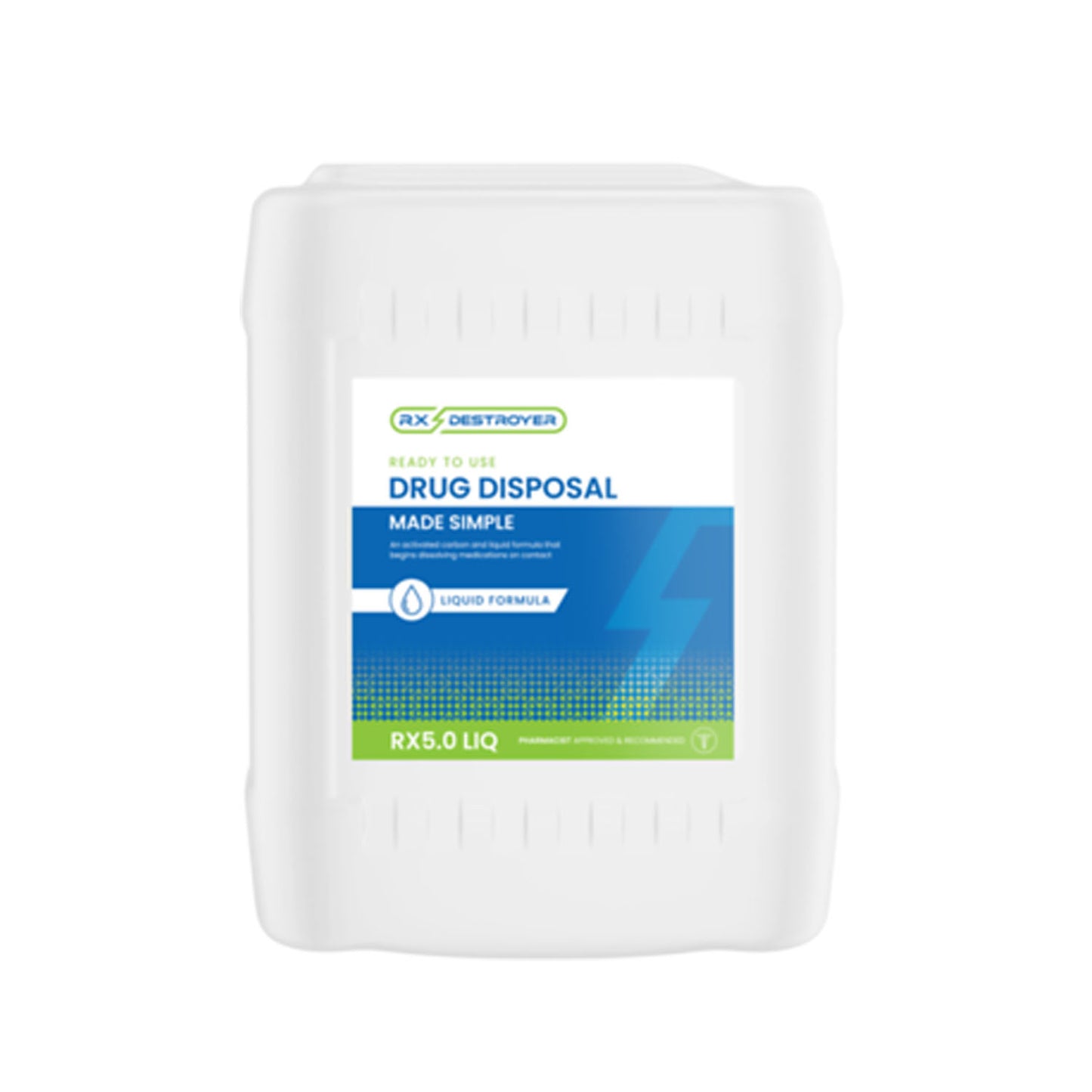 Rx Destroyer Liquid Meds Only Formula with Hardener Packets, 5 Gallon Bottle