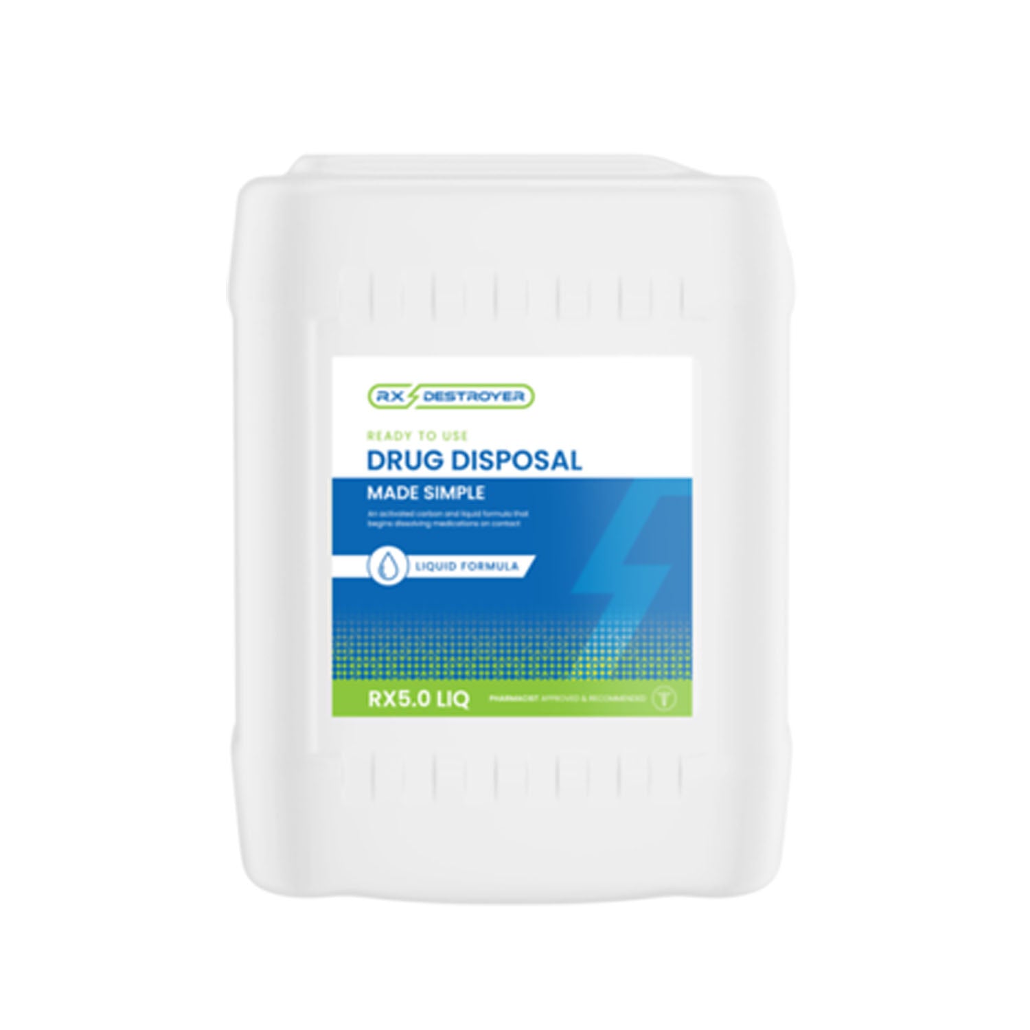 Rx Destroyer Liquid Meds Only Formula with Hardener Packets, 5 Gallon Bottle